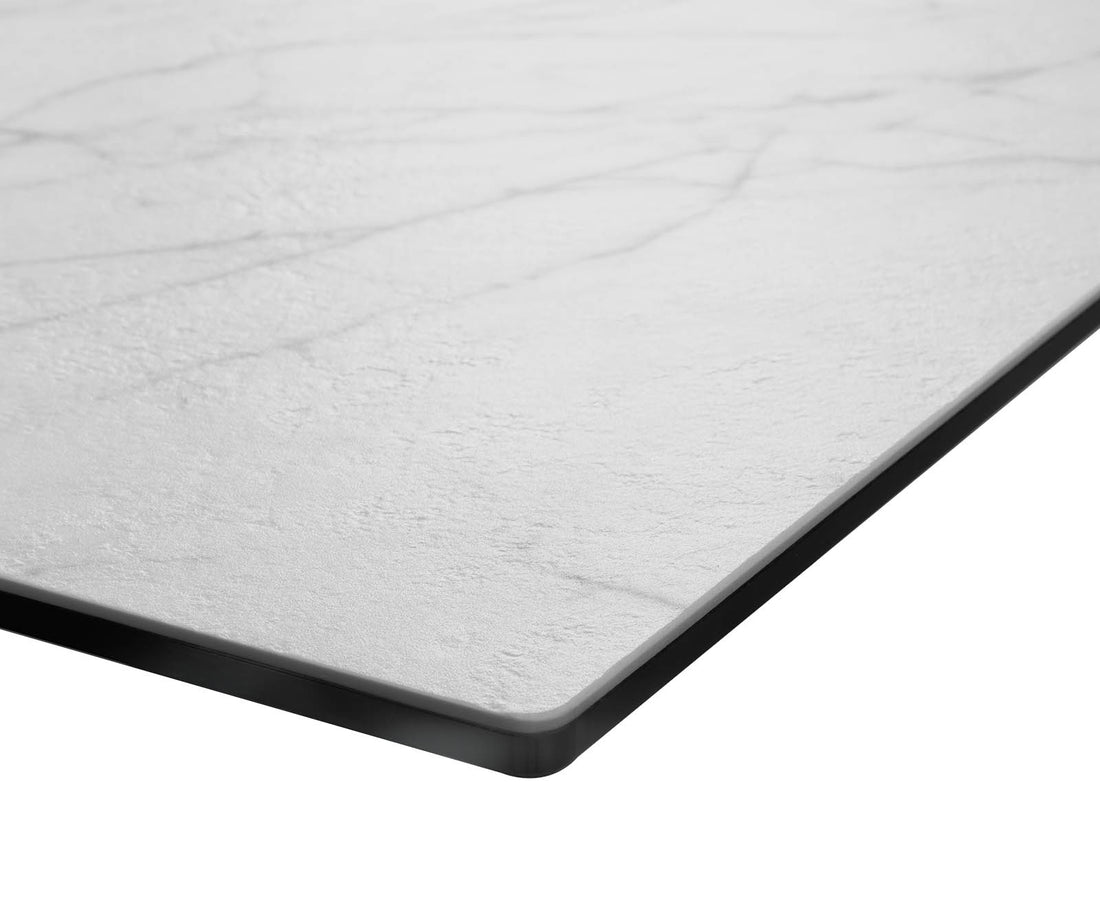 Dining Table Aurora 200cm Ceramic Statuarietto White Square Frame Steel
