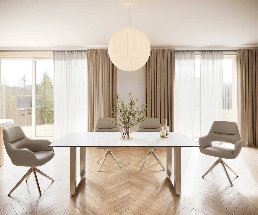 Dining Table Aurora 200cm Ceramic Statuarietto White Square Frame Steel