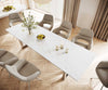 Dining Table Aurora 300cm Ceramic Statuarietto White Square Frame Steel