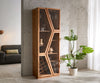 Display Cabinet Taza 75x213cm Acacia Wood Natural 4 Doors