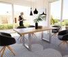 Dining Table Olympus Live Edge Oak Wood Natural Square Frame Steel 160-300cm