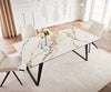 Dining Table Aurora 200x100cm Ceramic Gold Slanted Frame Black