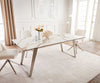 Dining Table Aurora 200x100cm Ceramic Gold Slanted Frame Silver