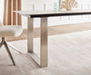 Dining Table Aurora 200x100cm Ceramic Gold Square Frame Slim Silver