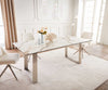 Dining Table Aurora 200x100cm Ceramic Gold Square Frame Slim Silver