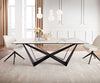 Dining Table Aurora 200x100cm Ceramic Gold Spider Frame Black