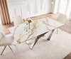 Dining Table Aurora 200x100cm Ceramic Gold Spider Frame Silver