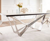 Dining Table Aurora 200x100cm Ceramic Gold Spider Frame Silver