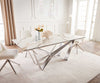 Dining Table Aurora 200x100cm Ceramic Gold Spider Frame Silver