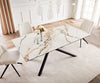 Dining Table Aurora 200x100cm Ceramic Gold Cross Frame Black