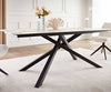 Dining Table Aurora 200x100cm Ceramic Gold Cross Frame Black