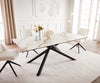 Dining Table Aurora 200x100cm Ceramic Gold Cross Frame Black