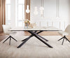 Dining Table Aurora 200x100cm Ceramic Gold Cross Frame Black
