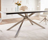 Dining Table Aurora 200x100cm Ceramic Gold Cross Frame Silver