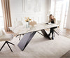 Dining Table Aurora 200x100cm Ceramic Gold V-Frame Black