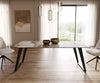 Dining Table Aurora 200x100cm Ceramic Minas Melange Beige Slanted Frame Black