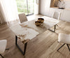 Dining Table Aurora 200x100cm Ceramic Minas Melange Beige Slanted Frame Black