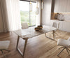 Dining Table Aurora 200x100cm Ceramic Minas Melange Beige Slanted Frame Silver