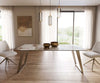 Dining Table Aurora 200x100cm Ceramic Minas Melange Beige Slanted Frame Silver