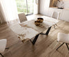 Dining Table Aurora 200x100cm Ceramic Minas Melange Beige Spider Frame Black