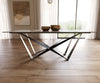Dining Table Aurora 200x100cm Ceramic Minas Melange Beige Spider Frame Black