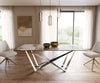 Dining Table Aurora 200x100cm Ceramic Minas Melange Beige Spider Frame Silver