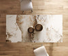 Dining Table Aurora 200x100cm Ceramic Beige Cross Frame Black