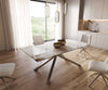 Dining Table Aurora 200x100cm Ceramic Minas Melange Beige Cross Frame Silver