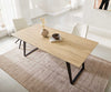 Dining Table Aurora 200x100cm Ceramic Oak-Look Slanted Frame Black