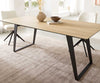 Dining Table Aurora 200x100cm Ceramic Oak-Look Slanted Frame Black