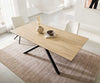Dining Table Aurora 200x100cm Ceramic Oak-Look Cross Frame Black