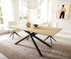 Dining Table Aurora 200x100cm Ceramic Oak-Look Cross Frame Black