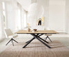 Dining Table Aurora 200x100cm Ceramic Oak-Look Cross Frame Black