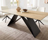 Dining Table Aurora 200x100cm Ceramic Oak-Look V-Frame Black