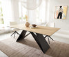 Dining Table Aurora 200x100cm Ceramic Oak-Look V-Frame Black