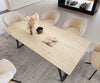 Dining Table Aurora 200x100cm Ceramic Travertine Slanted Frame Black