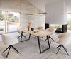 Dining Table Aurora 200x100cm Ceramic Travertine Slanted Frame Black
