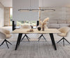Dining Table Aurora 200x100cm Ceramic Travertine Slanted Frame Black