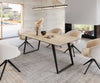 Dining Table Aurora 200x100cm Ceramic Travertine Slanted Frame Black