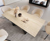 Dining Table Aurora 200x100cm Ceramic Travertine Spider Frame Black