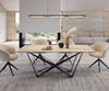 Dining Table Aurora 200x100cm Ceramic Travertine Spider Frame Black