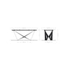 Dining Table Aurora 200x100cm Ceramic Travertine Spider Frame Black