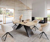 Dining Table Aurora 200x100cm Ceramic Travertine V-Frame Black
