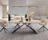 Dining Table Aurora 200x100cm Ceramic Travertine V-Frame Black
