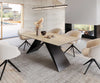 Dining Table Aurora 200x100cm Ceramic Travertine V-Frame Black