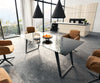 Dining Table Aurora 200x100cm Glass Black Slanted Frame Black