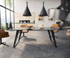 Dining Table Aurora 200x100cm Glass Black Slanted Frame Black
