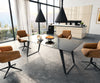 Dining Table Aurora 200x100cm Glass Black Slanted Frame Black