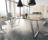 Dining Table Aurora 200x100cm Glass Black Slanted Frame Silver
