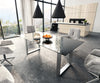 Dining Table Aurora 200x100cm Glass Black Square Frame Slim Silver